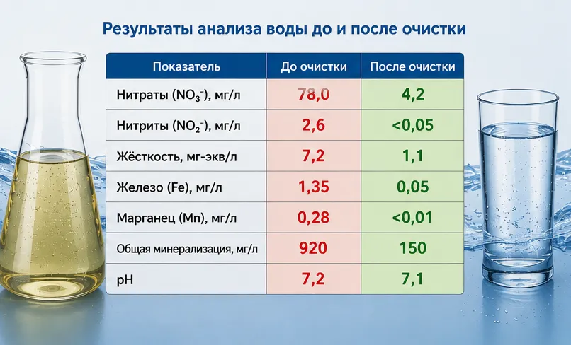 Как очистить воду из скважины от нитратов?